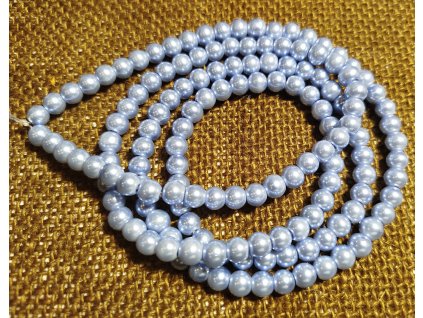 Vosková perla - světle modrá (šňůra) - 6mm (150 ks)