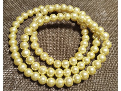 Vosková perla - světle zlatá (šňůra) - 10mm (88 ks)