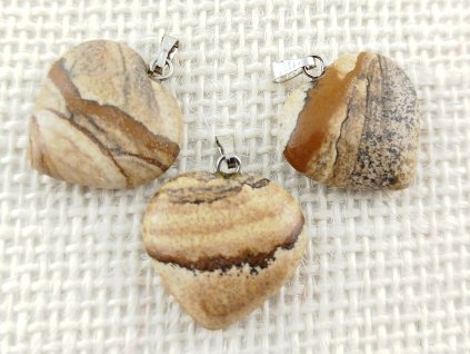 Přívěšek srdce - obrázkový jaspis