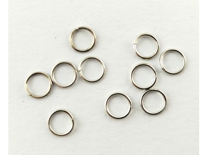 Kroužek kovový jednoduchý - platina - 6mm - 10 kusů
