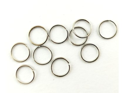 Kroužek kovový jednoduchý - platina - 10mm - 10 kusů