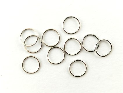 Kroužek kovový jednoduchý - černý oxid - 8mm - 10 kusů