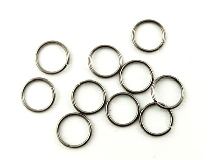 Kroužek kovový jednoduchý - černý oxid - 10mm - 10 kusů