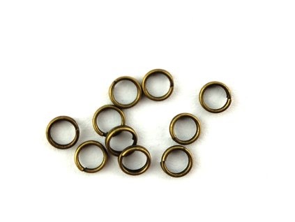 Kroužek kovový dvojitý - staromosaz - 5mm - 10 kusů