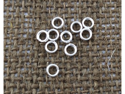 Kroužek kovový dvojitý - stříbro - 3mm