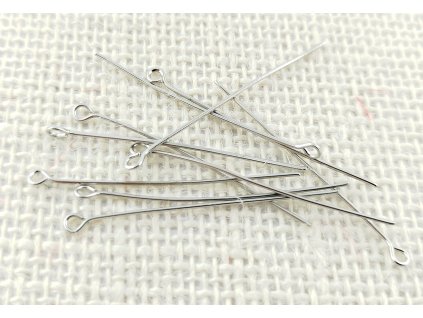 Ketlovací jehla - platina - 4,5 cm - 10 kusů