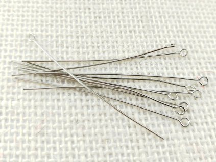 Ketlovací jehla - platina - 6 cm - 10 kusů