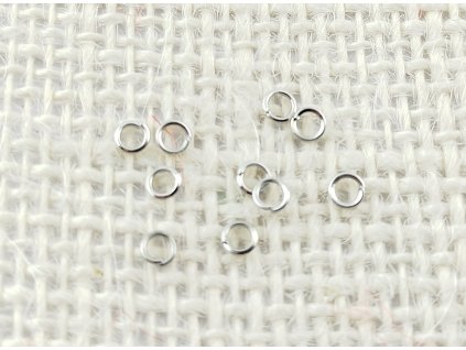 Kroužek kovový jednoduchý - platina - 3mm - 10 kusů