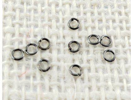 Kroužek kovový jednoduchý - černý nikl - 3mm - 10 kusů