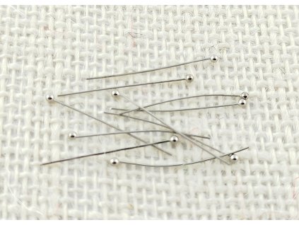 Ketlovací nýt - tenký, měkký - platina - 2,6 cm - 10 kusů