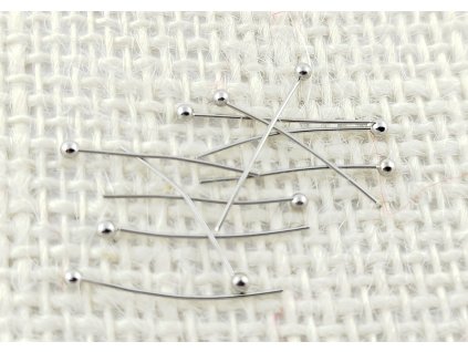 Ketlovací nýt - tenký, měkký - platina - 2,8 cm - 10 kusů