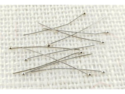 Ketlovací nýt - tenký, měkký - platina - 3,5 cm - 10 kusů