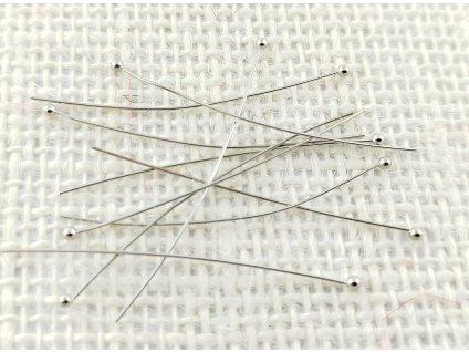 Ketlovací nýt - tenký, měkký - platina - 4,5 cm - 10 kusů