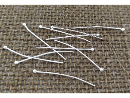 Ketlovací nýt - tenký, měkký - stříbro - 3 cm - 10 kusů
