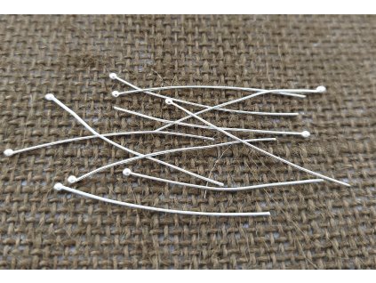 Ketlovací nýt - tenký, měkký - stříbro - 4,5 cm - 10 kusů