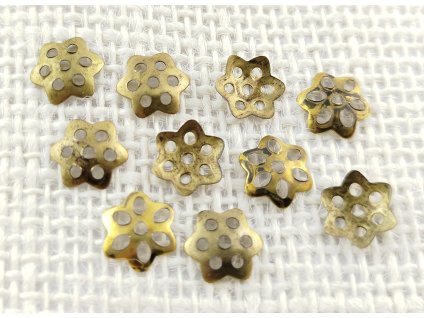 Ozdobný kaplík - 10mm - staromosaz - vzor 3