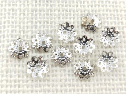 Ozdobný kaplík - 10 mm - platina - vzor 7