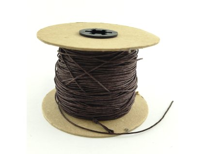 Voskovaná šňůra - 1 mm - tmavě hnědá