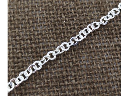 Řetízek metráž - stříbrný - vzor 3