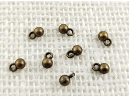 Korálek - CCB - perlička s očkem 4mm  - staromosaz