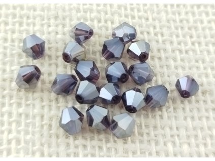 Korálky skleněné - sluníčka - 6 mm - fialové - 20 kusů
