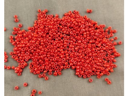 Korálky skleněné - rokajl - 2mm - sytě červená