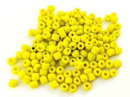 Korálky skleněné - rokajl - 4mm - žluté matné