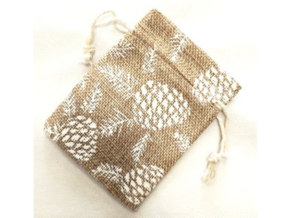 Látkový pytlík 8,5 x 11,5 cm s potiskem - přírodní