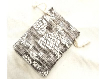 Látkový pytlík 8,5 x 11,5 cm s potiskem - šedý