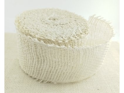 Jutová stuha - 8 cm - smetanová