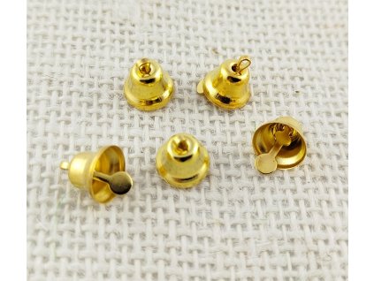 Dekorace - zvoneček - zlatý - průměr 9,5mm