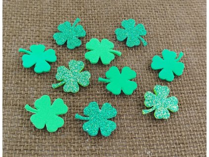 Nalepovací výseky z pěnovky - čtyřlístky - 10 kusů