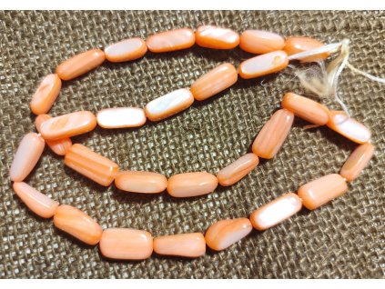 Perleť - oranžová - 12mm - šňůra