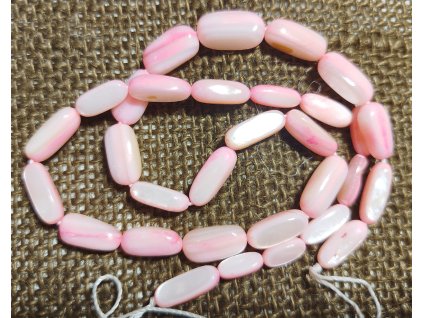 Perleť - světle růžová - 12mm - šňůra