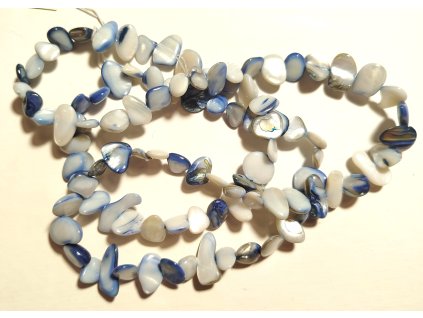 Perleť - světle modrá - zlomky - šňůra