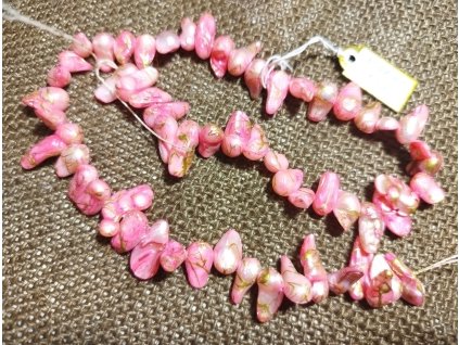 Barokní perly - růžová - šňůra