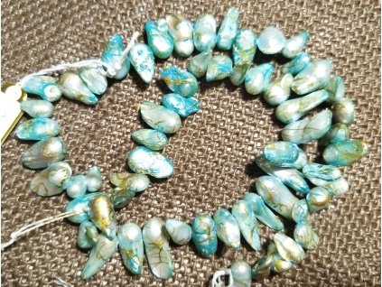 Barokní perly - tyrkys - šňůra