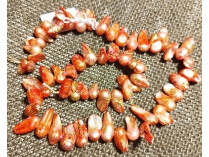 Barokní perly - červená - šňůra