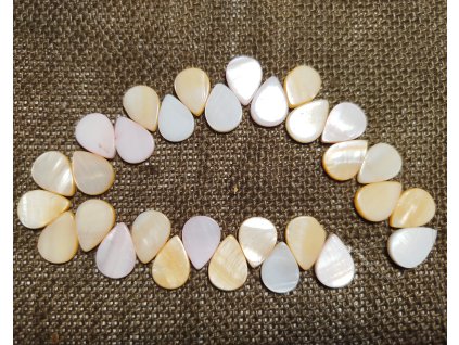 Perleť - barevné kapky - menší - šňůra