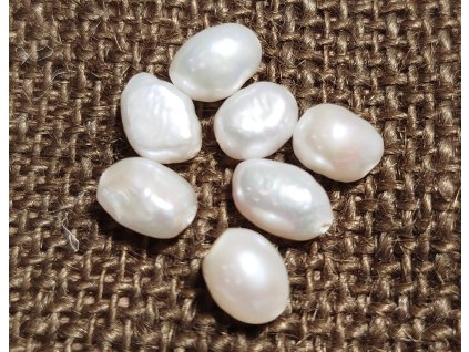 Perla říční - bílá - 9-10mm - kus