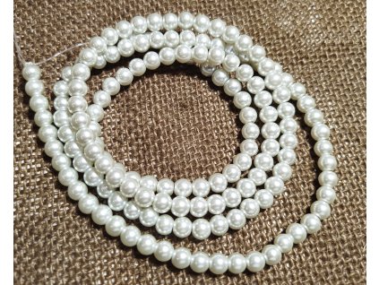 Vosková perla - světle šedivá (šňůra) - 6 mm (150ks)