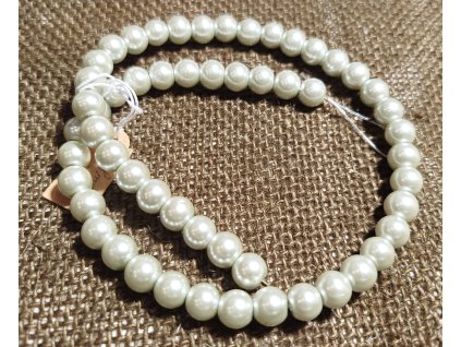 Vosková perla - světle šedivá (šňůra) - 8mm (55ks)
