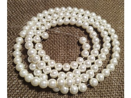 Vosková perla - bílá (šňůra) - 8mm (116ks)