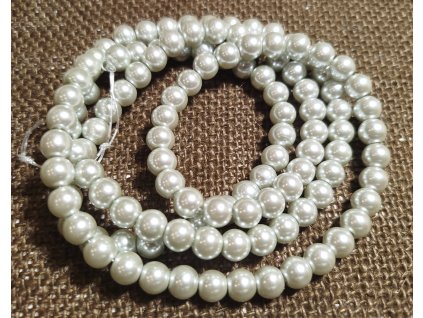 Vosková perla - světle šedivá (šňůra) - 8mm (116ks)