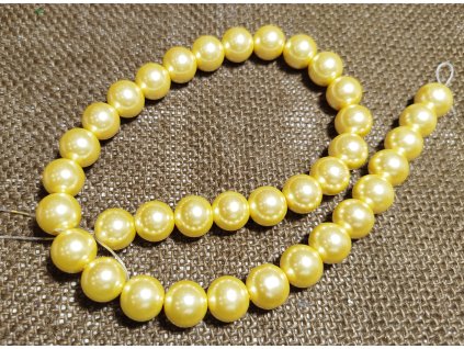 Vosková perla - světle zlatá (šňůra) - 12mm (35ks)