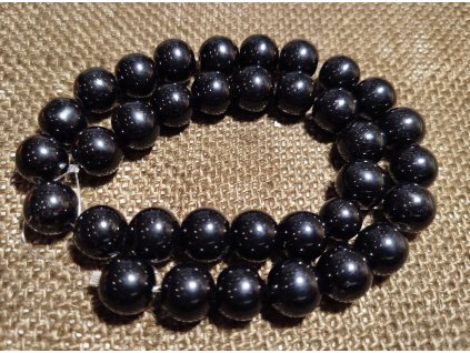 Vosková perla - černá (šňůra) - 12mm (35ks)