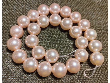 Vosková perla - světle růžová (šňůra) - 16mm (27ks)
