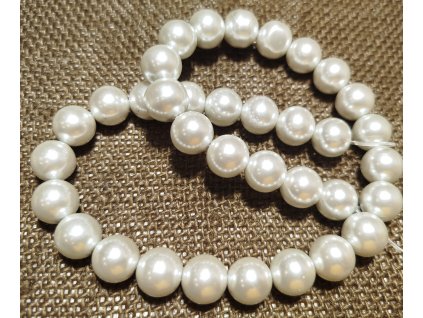 Vosková perla - bílá (šňůra) - 12mm (35ks)