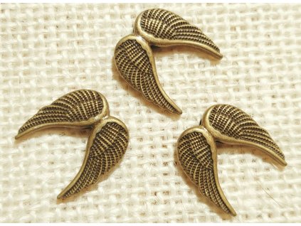 Komponent - andělská křídla - staromosaz - 1,8 cm