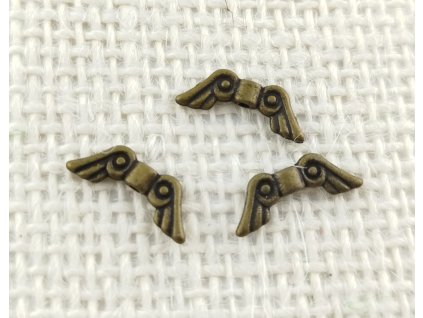 Komponent - andělská křídla - staromosaz - 2,1 cm